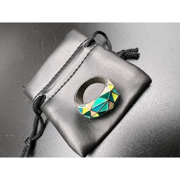 Geometric Enamel Ring - Picture 5 of 6